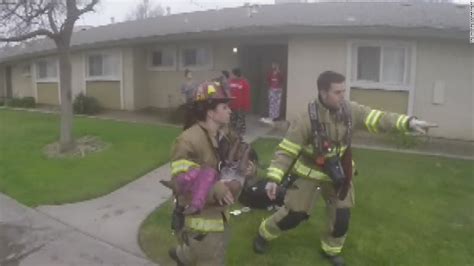 Firefighters enter burning home in Santa Rosa